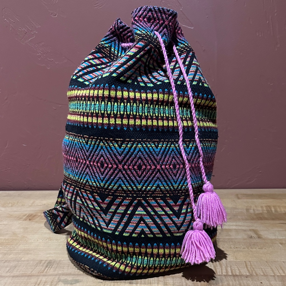 Drawstring Backpack [multicolor woven] - image 2